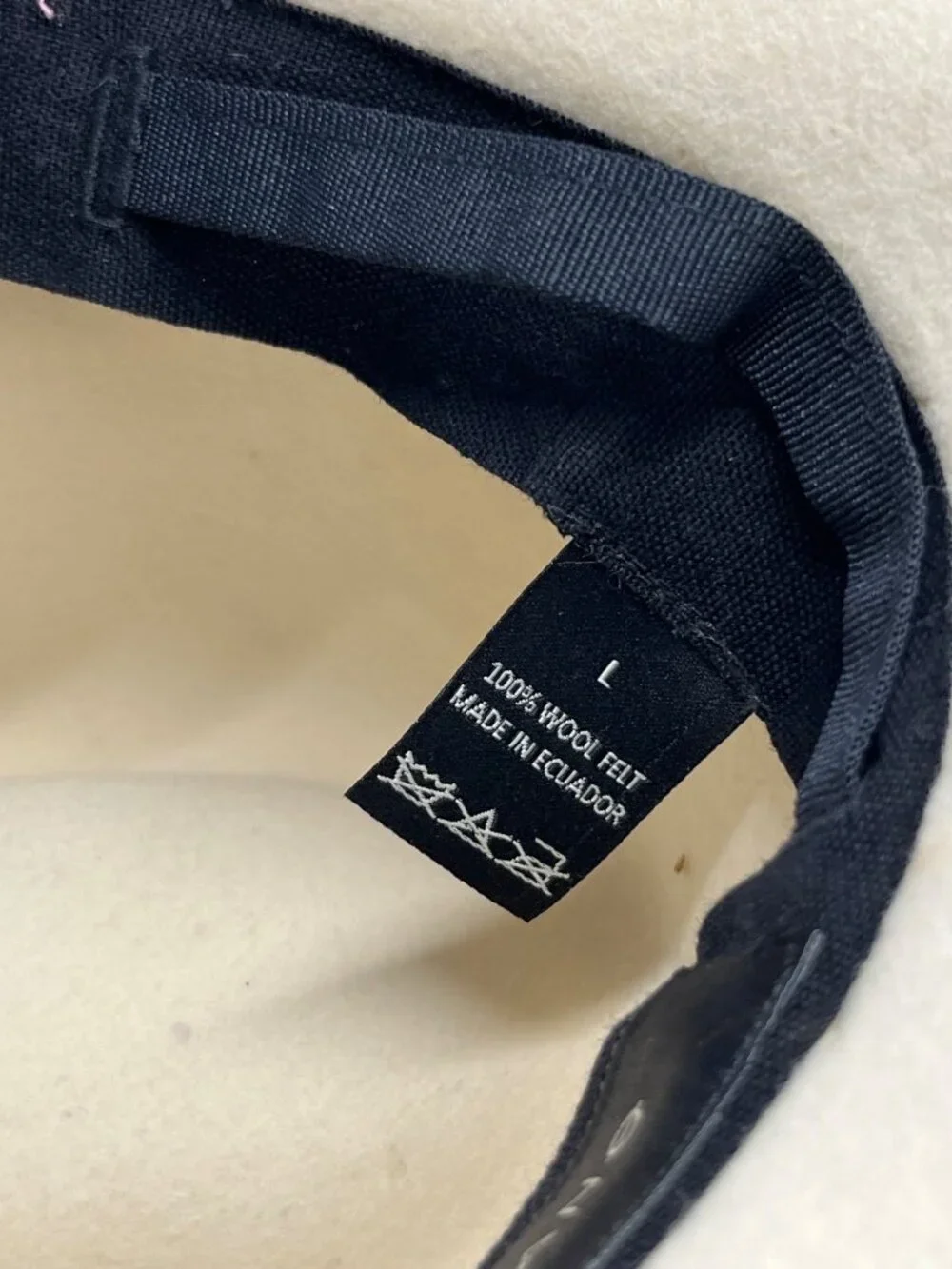 Artesano 100% Wool Felt Hat in Cream White Size L